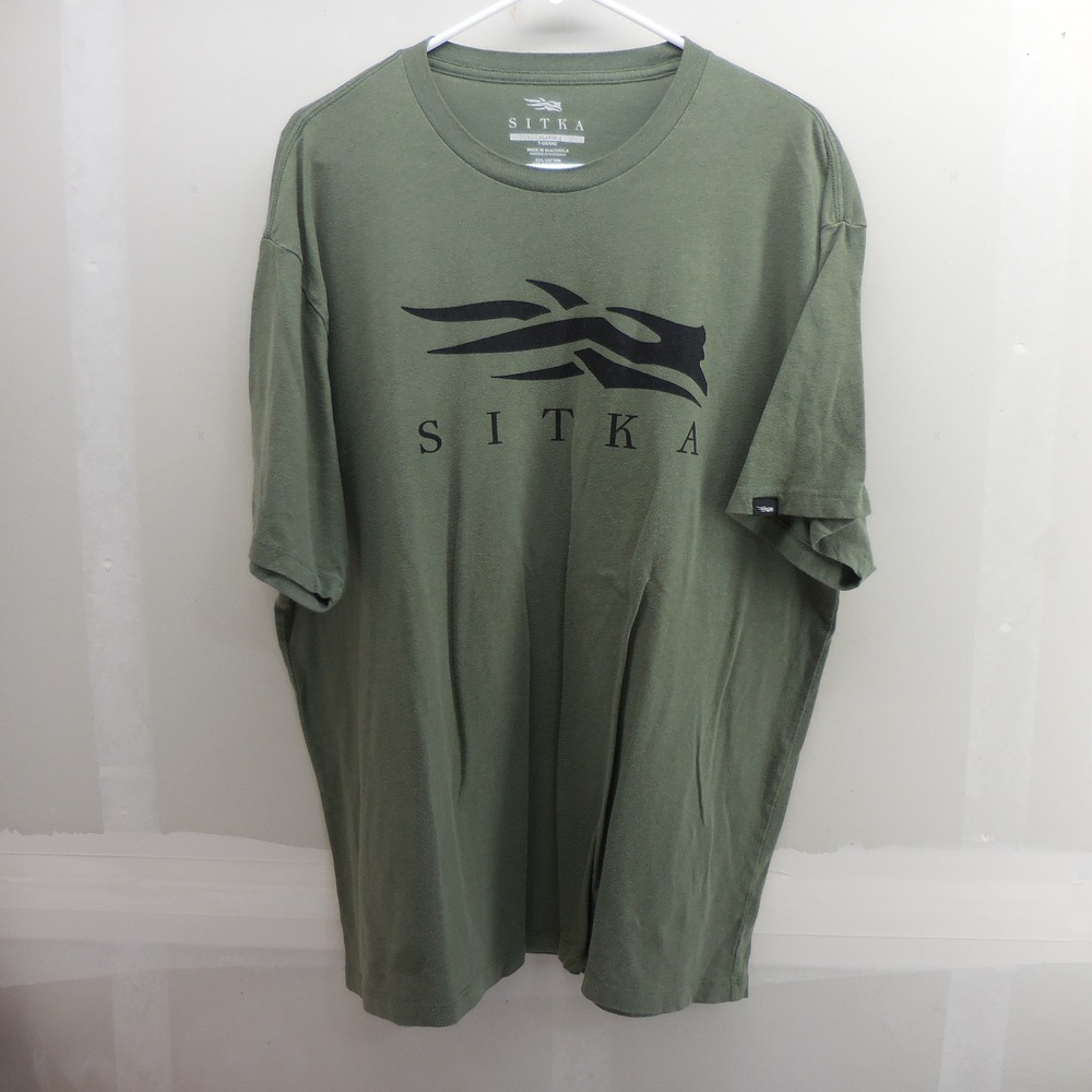 Sitka Gear Mens Graphic T-Shirt XL Olive Green Logo Short Sleeve Hunting Tee
